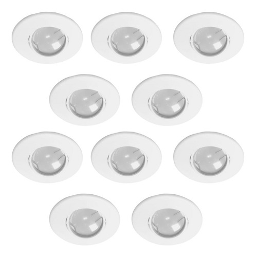 Pack 10 Spot Embutir Movil Pvc Blanco Negro Dicroica Led 7w