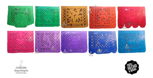 Decoración Papel Picado Lotería Mexicana 10 Tiras Plástico