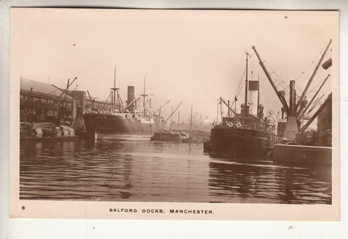 Antigua Postal Barcos En Salford Docks Manchester Gt Britain