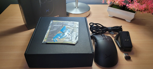 Mouse Gamer Delux M900 Pro Original Paw3395 8k Com Dock Preto