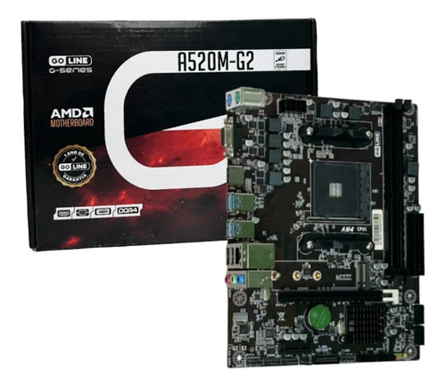 Placa Mãe A520m-g2 Goline Am4 Ddr4 Preto