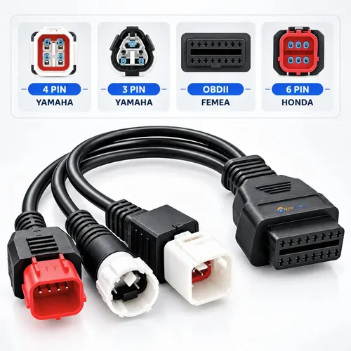 Cabo obd2 para Moto Honda 6 Pinos Euro 5 E Yamaha 3 E 4 KTM Pinos Conector Scanner Diagnósticos falhas