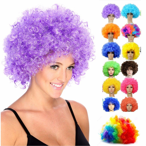 ¡ Peluca Afro Rojo Fantasía Fiesta Halloween Hora Loca !!