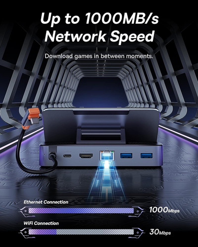 Estação De Ancoragem Baseus Gamex 6 Em 1 Para Steam Deck