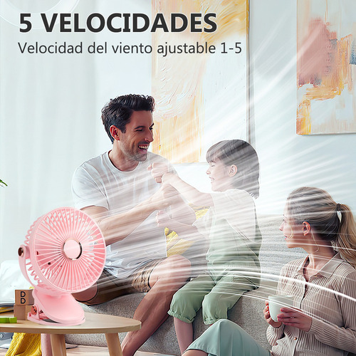 Sa De Ventilador De Escritorio Con Luz 5 Velocidades