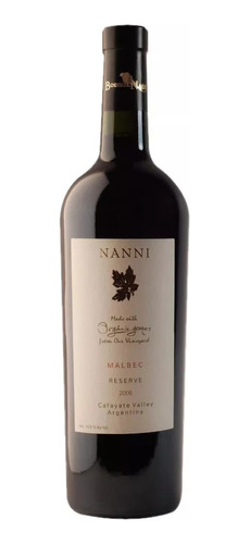 Vino Nanni Orgánico Malbec Reserva 2019 Caja X 6 Unidades