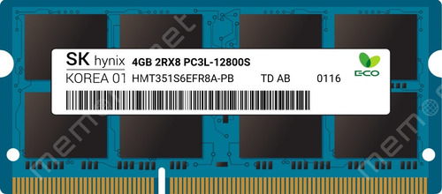 Memoria Sodimm 4gb Pc3l -12800s Sk Hynix Hmt451s6bfr8a-pb