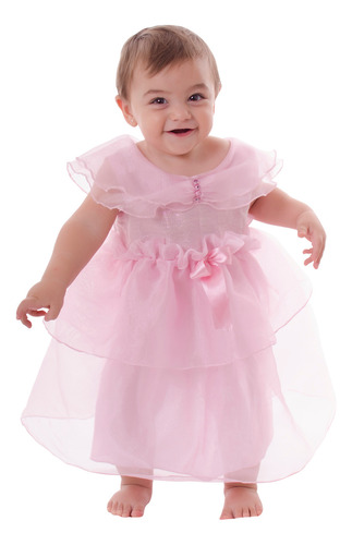 Disfraz Princesita Infantil Bebe Vestido Rosa Nena Cosplay