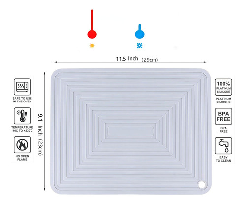 Juego De Salvamanteles De Silicona Para Cocina Color Gris