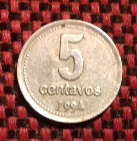 Argentina 5 Centavos Año 1994 Letra Gru Cuproniquel Km#109a2