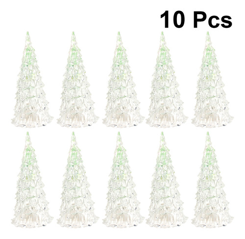10pcs Colorful Led Color Changing Crystal Christmas Tree Sho