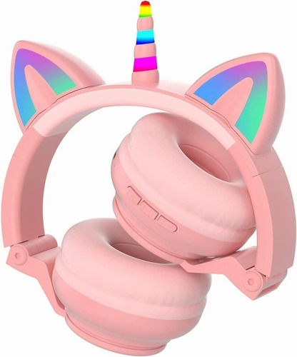 Audífonos De Diadema Ajustable De Unicornio Para Niños