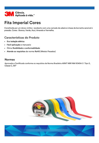 Fitas Isolantes Adesivas 3m Imperial 18mm X 20m Kit Com 4 Un