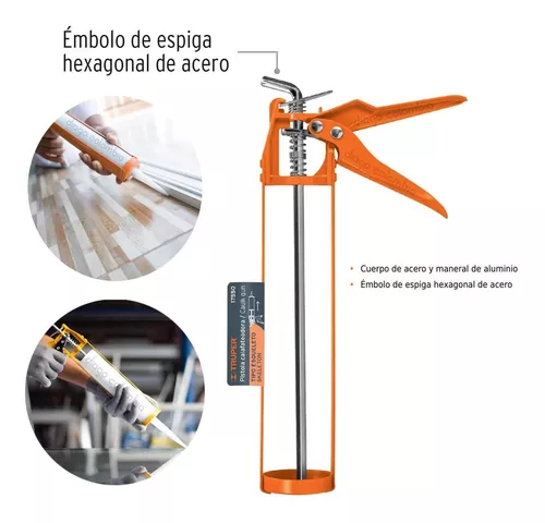 TOTALTOOLS Aplicador Calafatera Tipo Esqueleto Para Silicona 9puLG Total