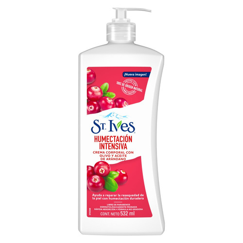 Crema hidratante para cuerpo St. Ives Humectación Intensiva en dosificador 532mL