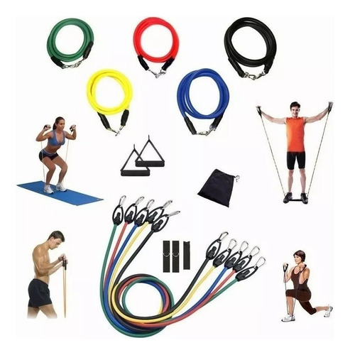 Set Bandas Elasticas Kit Bandas Resistencia Ejercicio 16 Pz