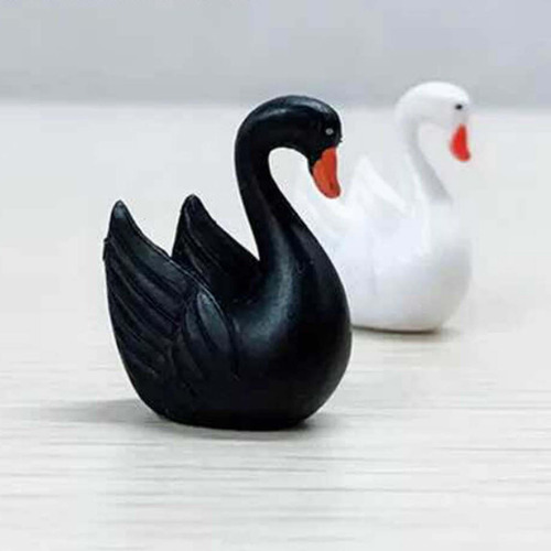 2 Bonito Adorno Para Tarta Con Estatua De Cisne, Feliz