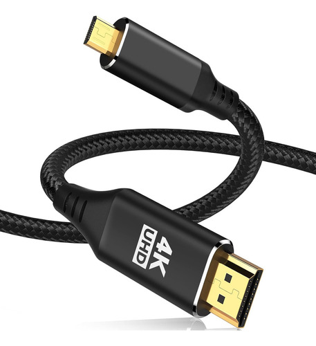 Cable Hdmi A Micro Hdmi 4k 60hz 18gbps Hdr 3d Trenzado 200cm