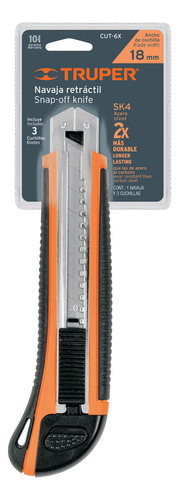 Cutter 18mm Profesional Con Alma Metálica Y Grip Truper