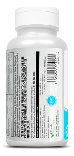 Kal Vitamina B Complex Complejo B12 B6 B1 B2 B3 60 Tabletas
