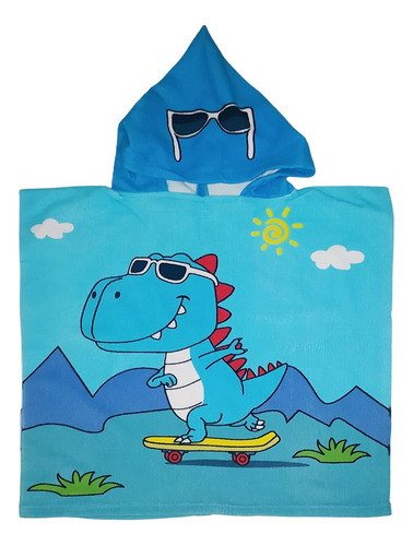 Poncho De Toalla Infantil Dinosaurio