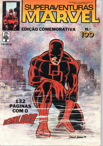 Superaventuras Marvel N° 100 - 132 Páginas Em Português - Editora Abril - Formato 13 X 19 - Capa Mole - 1990 - Bonellihq Cx452 I23