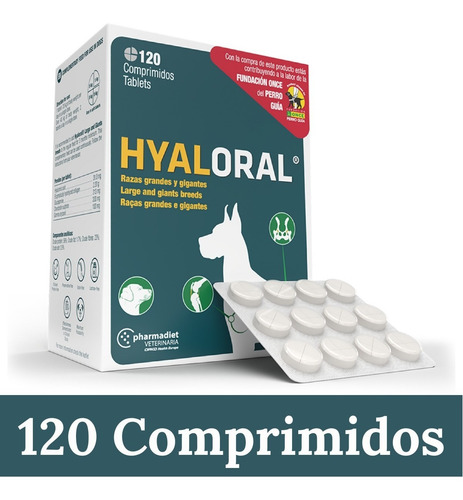 Imagen 1 de 2 de Hyaloral - Razas Grandes Y Gigantes - 120 Comprimidos
