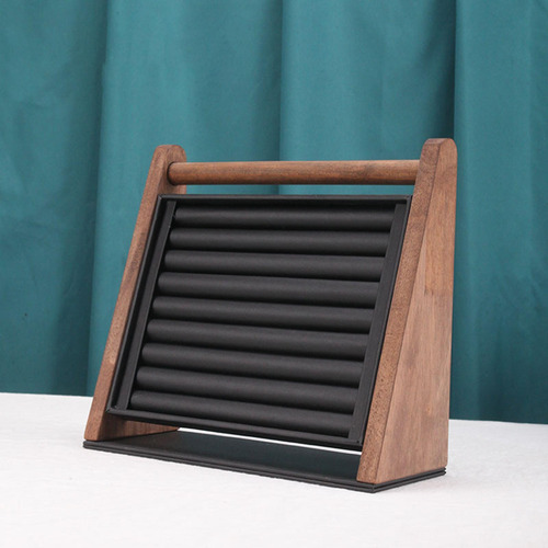 Soporte De Exhibición De Anillos, Bandeja De Madera Negro