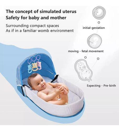 Cuna Plegable Con Mosquitera Para Bebé Recién Nacido