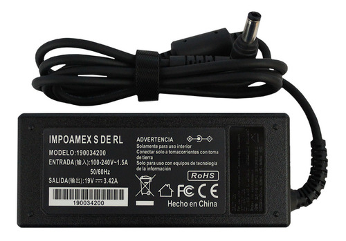 Cargador Para Toshiba Mini Nb100-12a 19v 3.42a 65w