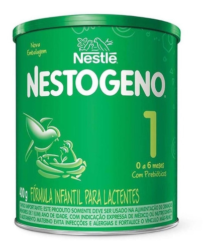 Imagen 1 de 2 de Leche de fórmula  en polvo sin gluten  Nestlé Nestogeno 1  en lata de 400g - 0  a  6 meses