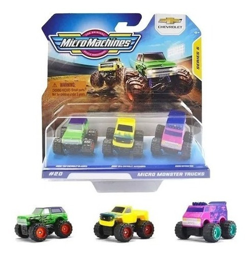 Pack Carrinhos Para Maquete C/3 - Monster Trucks Sunny 3050