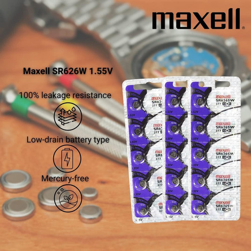 5 377 Sr626sw Pila Maxell Suiza Reloj 1.55 V Oxido De Plata