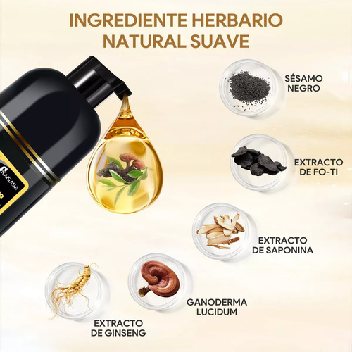Shampoo Tinte Instantáneo Cubre Canas Natural Jengibre 500ml