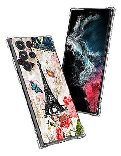 Funda Para Galaxy S23 Ultra Paris Tower Butterfly Acabado Su