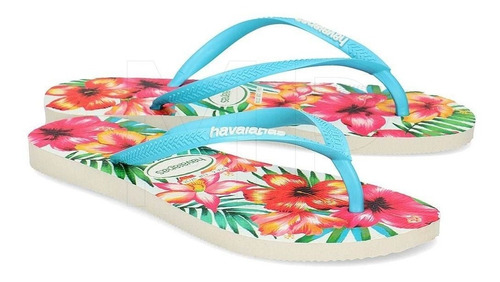 Havaianas Slim Hibisco Mujer Floreadas Tropical Nuevas