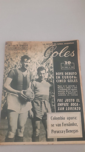 Revista Goles N° 65 6/9/1949 San Lorenzo 1 Boca 1 River!