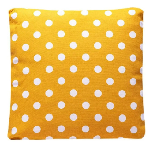 Cojin 40x40cm Reversible Puntos Amarillo Hebra