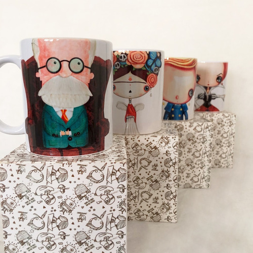 Combo Tazas Nico Da Rocha Arte Dibujo