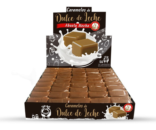 Caramelos De Dulce De Leche Abuela Mecha Caja 50u De 10g  Dw