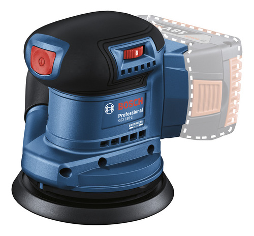 Lijadora Orbital Inalámbrica Bosch Gex 185-li 18vsb Brushles