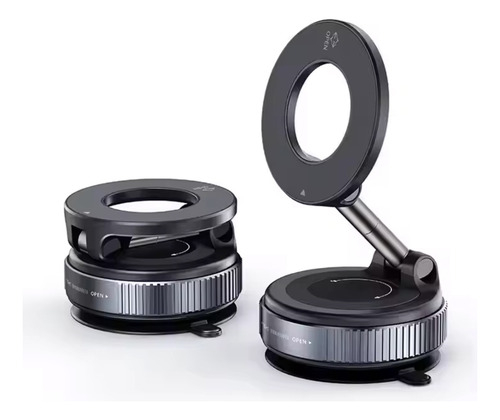 Soporte Celular Auto Magnético 360° Con Ventosa Premium Negro