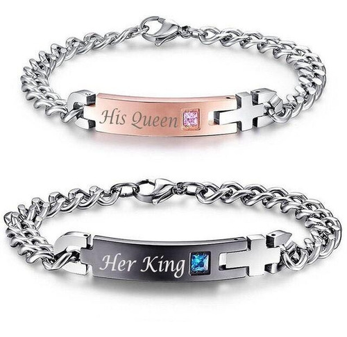 Pulseras Para Pareja King And Queen Rey Reina Regalo Novio