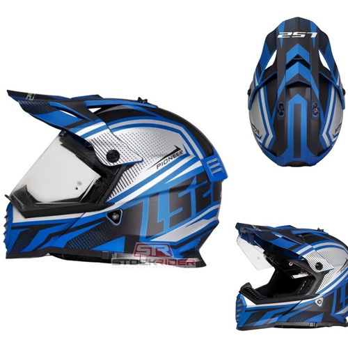 Casco Ls2 Pioneer Evo Master Cross Mx436 Ngo/azl Stockrider