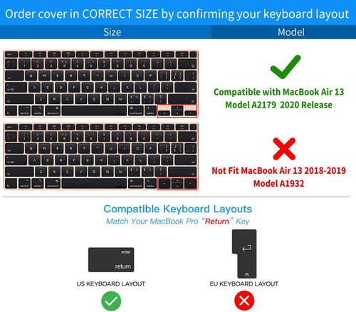 Protector De Teclado Acortado Mac Os Para Macbook Air M1