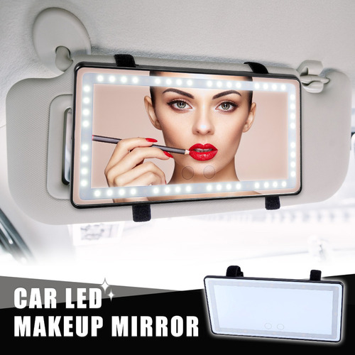 Espejo Retrovisor Interior Espejo Cosmético Led Negro