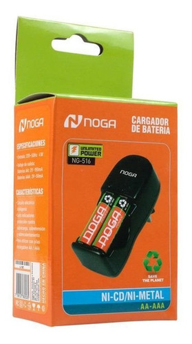 Imagen 2 de 2 de Cargador De Pilas Doble Aa / Triple Aaa -pila - Noganet 220v