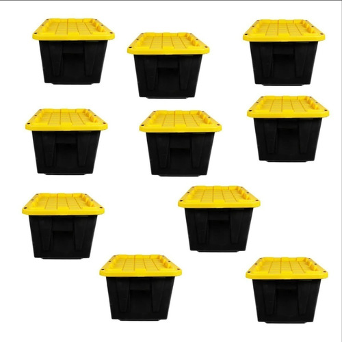 Caja Almacenamiento Uso Rudo Negra 102 Litros (10 Piezas)