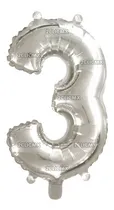 Comprar Globos Metalicos Numero Gigantes 80 Cm Plata Tres 3 Fiesta