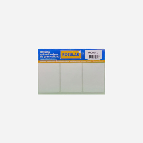 Rotulo Autoadhesivo Blanco 100x53mm X 24 Pcs - Ref. 100-53